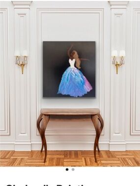 Elegant Blue-Purple Gown Original Painting